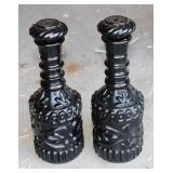 (2) Jim Beam Kentucky Derby Black Glass Decanters