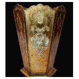 Italian Florentine Gold Gilt Wood Waste Basket