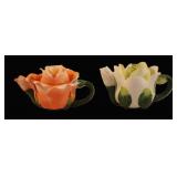 Cosmos Gifts Fine Porcelain Flower Shaped Tea Pots
