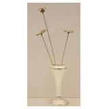 HAT PIN HOLDER WITH 3 VINTAGE HAT PINS