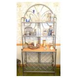 CHROME LOOK BAKERS RACK WITH WINE STORAGE