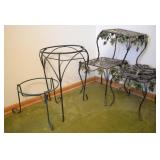 GROUPING: PLANT STANDS AND CAST IRON TRIVETS