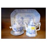 T. J. & J. MAYER BLUE AND WHITE STONEWARE