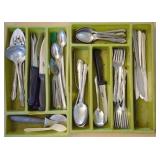 GROUPING: SILVER PLATE AND STAINLESS FLATWARE
