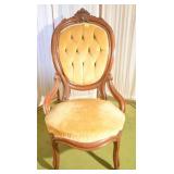 VICTORIAN WALNUT LADIES CHAIR WITH TUFTED BACK