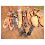 GROUPING: WOODEN SHOE STRETCHERS AND IRON LASTS