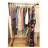 CLOTHING RACK AND LADIES CLOTHING