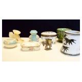 GROUPING: CERAMICS: DRESSER AND PIN BOXES