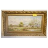 FARM SCAPE - OIL ON CANVAS - FRAMED