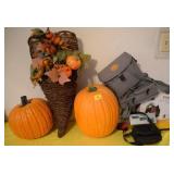 GROUPING: FALL DÉCOR, BINOCULARS, DISC CLEANER,