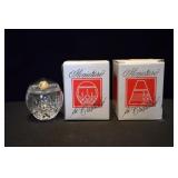 2 MINIATURE CRYSTAL BOWLS - IN ORIGINAL BOXES