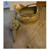 COAL HOD, FIREPLACE BELLOWS, ETC.