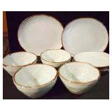 GLAZED POTTERY BOWLS, ETC.