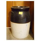 5 GALLON BROWN AND WHITE STORAGE CROCK