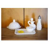 MINIATURE MILK GLASS TABLE SET