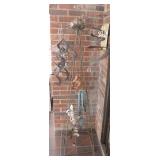 TRIANGULAR WROUGTH IRON STAND WITH WIND CHIMES