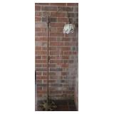 ANTIQUE FLOOR LAMP WITH STAINED GLASS SHADE