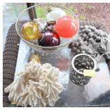GROUPING: GLASS BALLS, GRAPES, ETC.