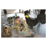 GROUPING: CERAMIC AND METAL GARDEN ORNAMENTS