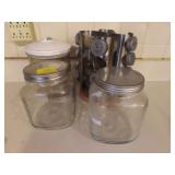 GLASS JARS AND SPICE RACK