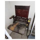 WOODEN THEATER SEAT WITH CAST IRON FRAME
