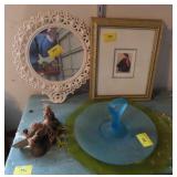 GROUPING: GLASSWARE, MIRROR, BELLS, ETC.