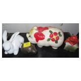 GROUPING: PENNY BANKS AND RABBIT