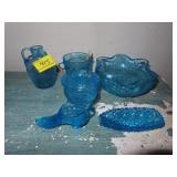 GROUPING BLUE GLASSWARE - 6 PCS.