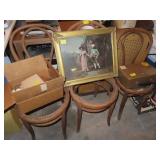 3 CHAIRS, PRINT, SEWING NOTIONS, SAFE BOX