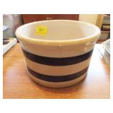 BLUE AND WHITE SALT GLAZED CROCK