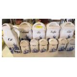 12 PC. BLUE AND WHITE CANNISTER SET
