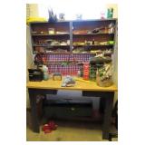 WORK BENCH WITH CONTENTS: TOOLS, FASTENERS, ETC.