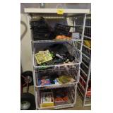 METAL SHELF AND CONTENTS: GARDENING