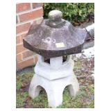 YARD ART: CONCRETE BUDDAH, PAGODA AND FROG PLAQUE