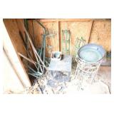 CONTENTS OF SHED: PLANTERS, POTS, PLANT STAKES,