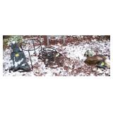 GROUPING: PLANT STANDS, YARD ART, TREE FACE