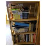 FOLDING SHELF WITH COOKBOOKS, ETC.