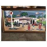 HAND PAINTED ON WOOD TEXACO GAS STATION SIGNED