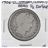1906-D BARBER/LIBERTY HEAD HALF DOLLAR