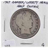 1907 BARBER/LIBERTY HEAD HALF DOLLAR