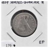 1854 SEATED QUARTER
