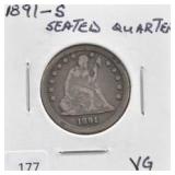 1891 SEATED QUARTER