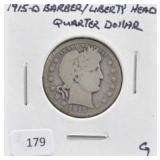 1915-D BARBER QUARTER