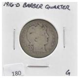 1916-D BARBER QUARTER