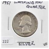 1951 WASHINGTON QUARTER