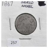 1867 SHIELD NICKEL