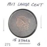 1817 LARGE CENT "15 STARS"