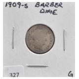1909-S BARBER HEAD DIME