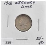 1918 MERCURY DIME