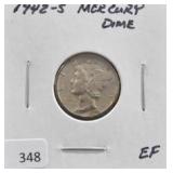 1942-S MERCURY DIME